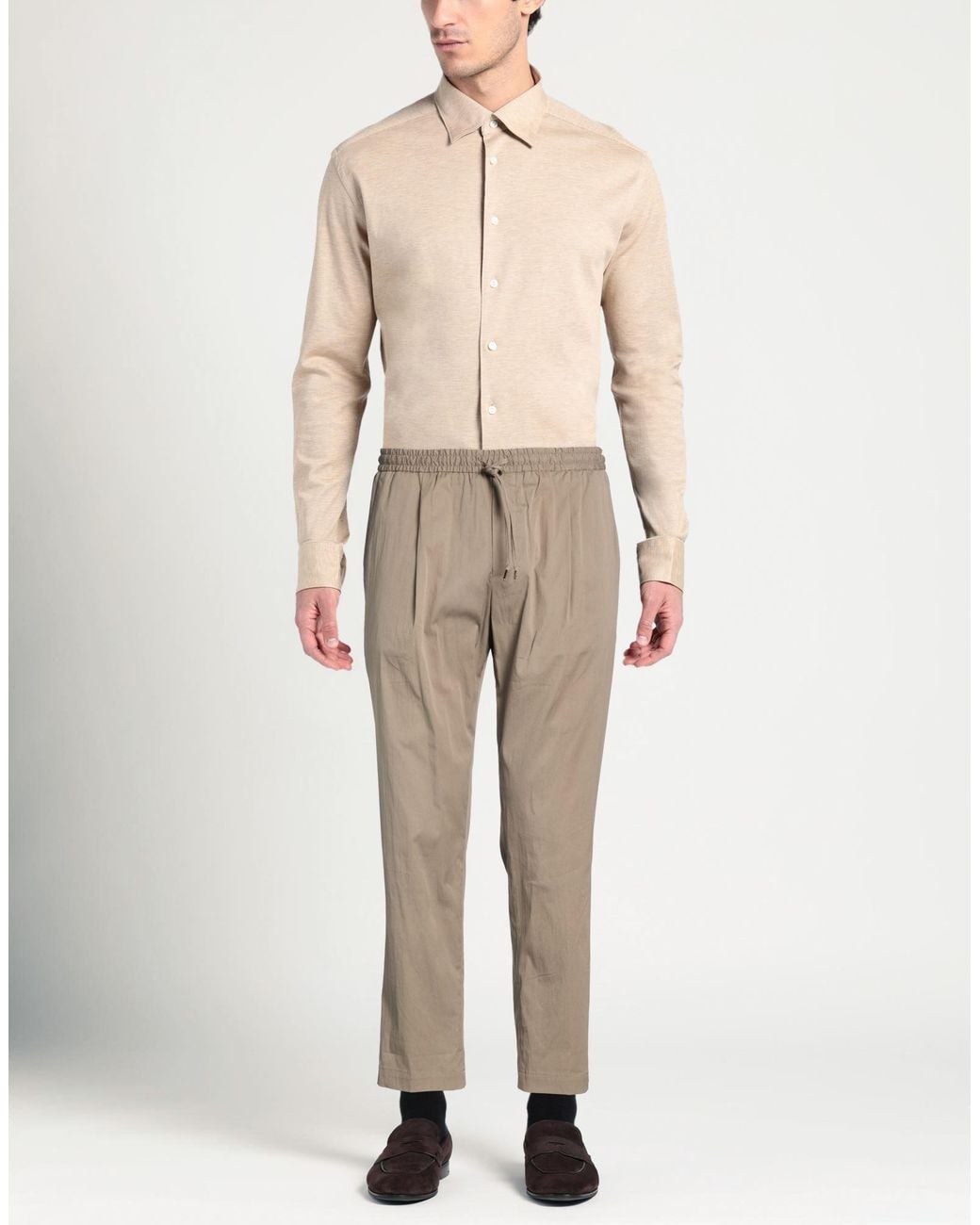 Briglia 1949 Natural Racconta La Sartoria Khaki Pants Cotton, Polyamide, Elastane for men