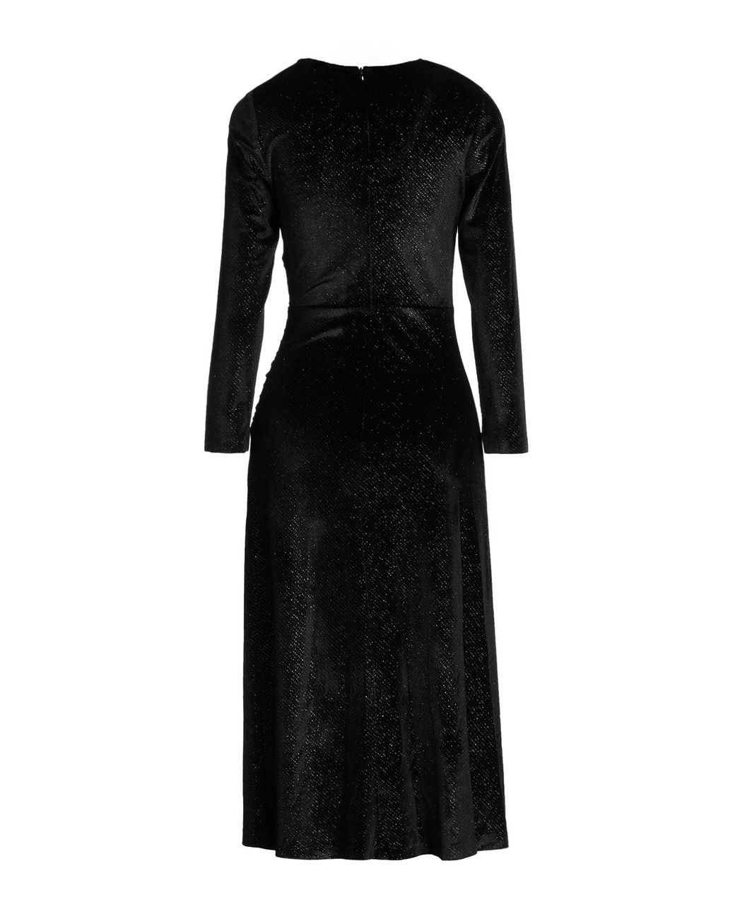 Sandro Black Midi Dress Polyester, Elastane