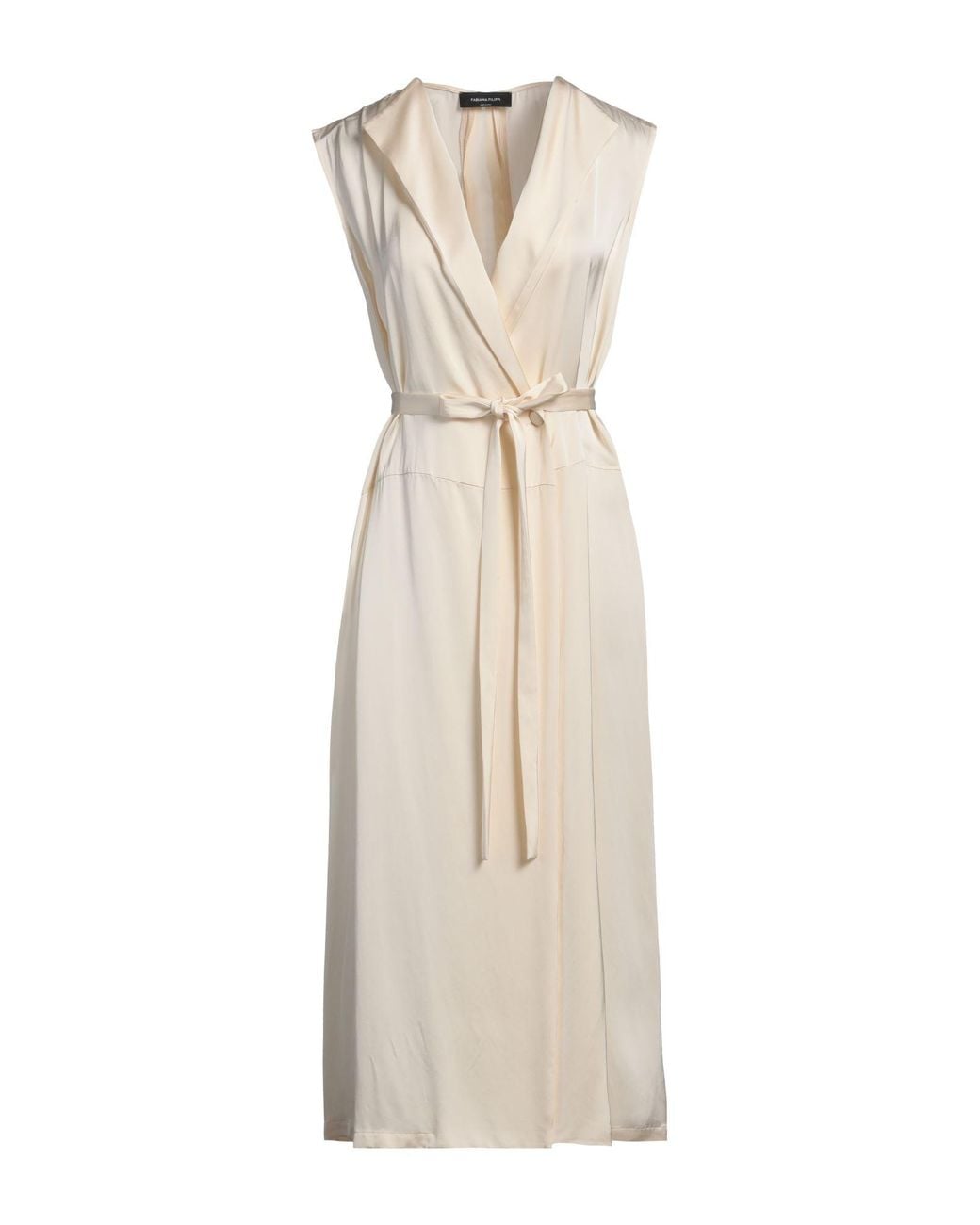 Fabiana Filippi Natural Ivory Midi Dress Viscose