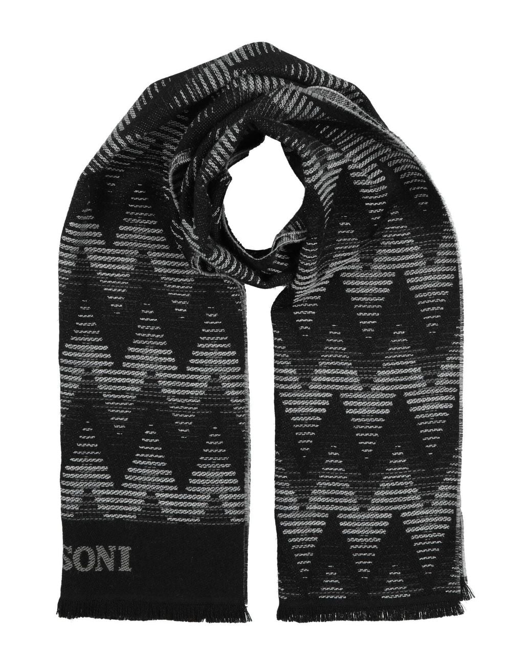 Missoni Black Scarf Wool, Acrylic for men