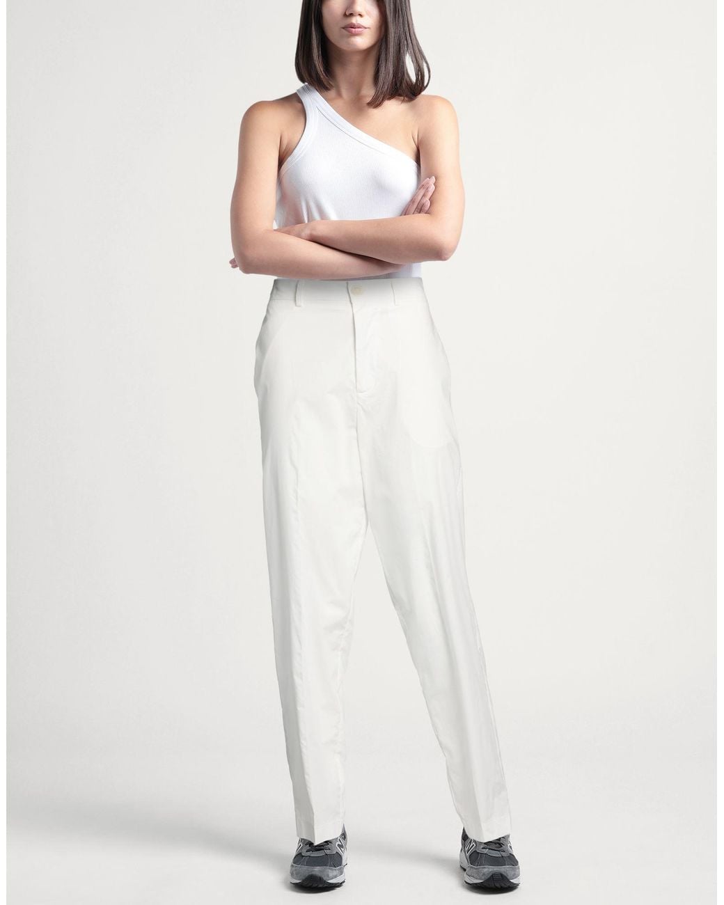 SOLOTRE White Pants Cotton