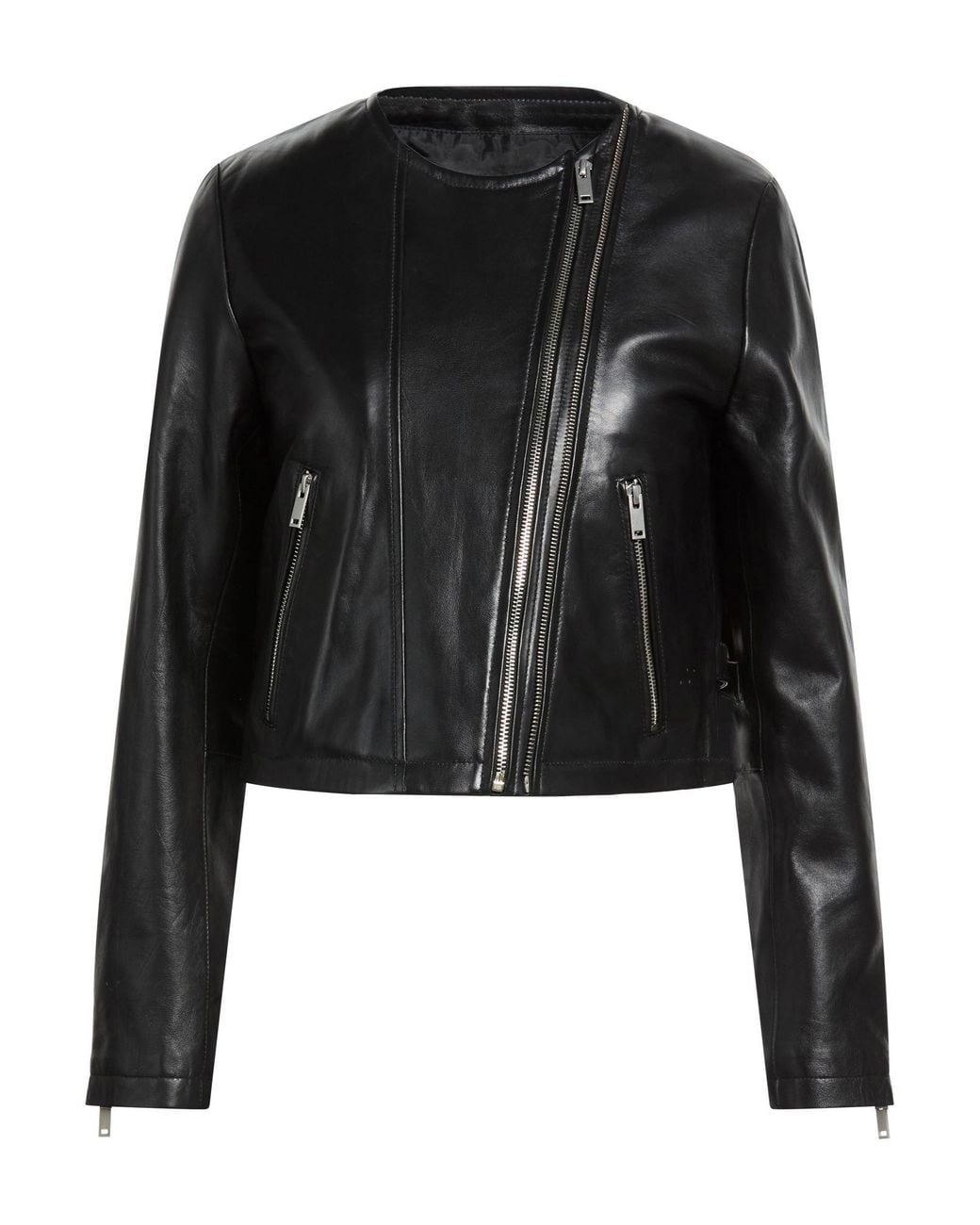 Bolongaro Trevor Black Bella Collarless Jacket Sheepskin