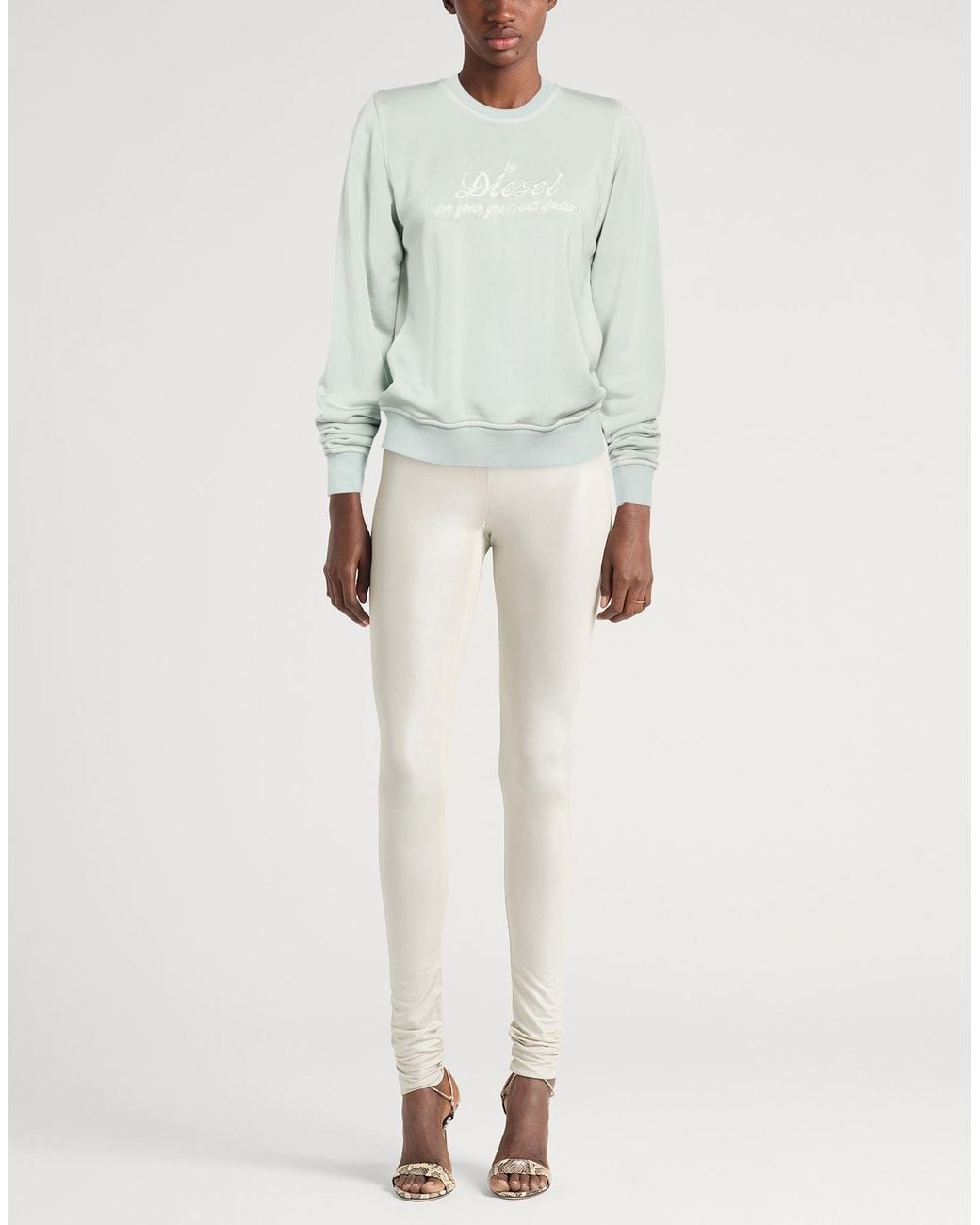 DIESEL Blue Solid-Color Crewneck Sweatshirt