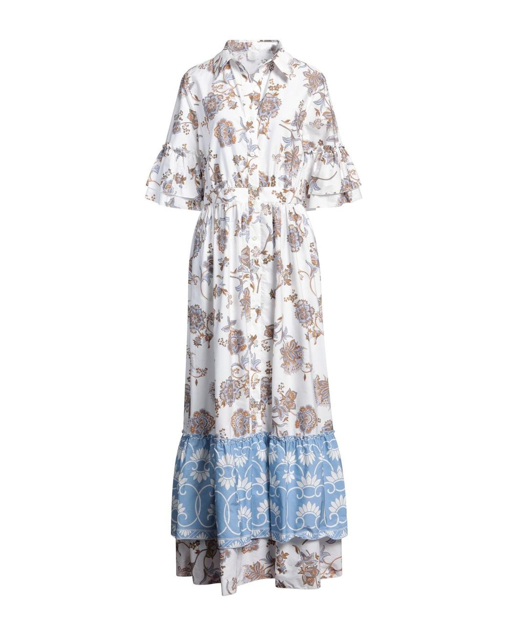 Eleventy White Maxi Dress Cotton