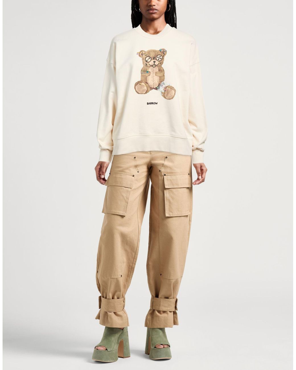 Barrow White Sweatshirt Cotton