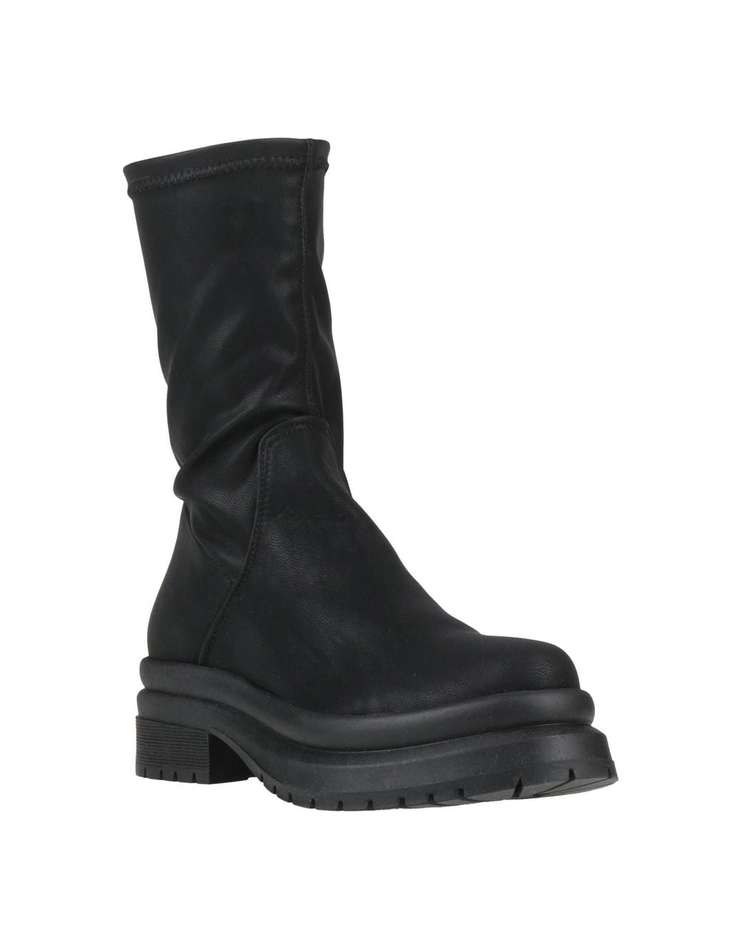 Miss Unique Black Ankle Boots Synthetic Material