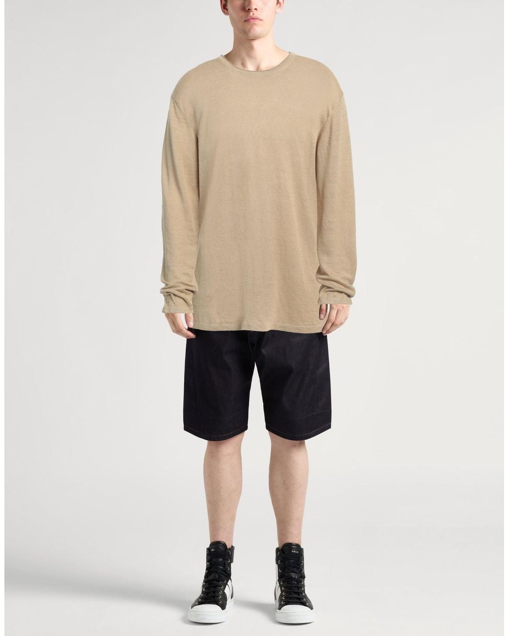 Roberto Collina Natural Sweater Linen for men