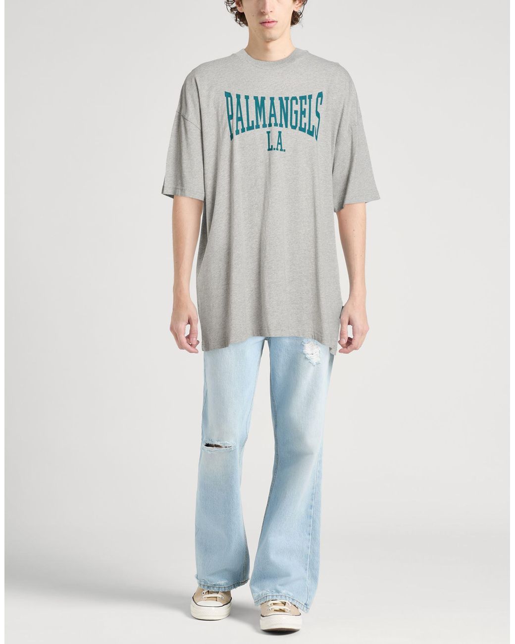 Palm Angels Gray T-Shirt Cotton for men