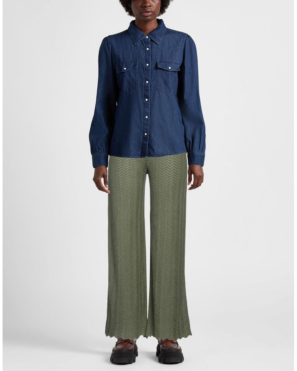 Fedeli Green Pants Linen, Cotton