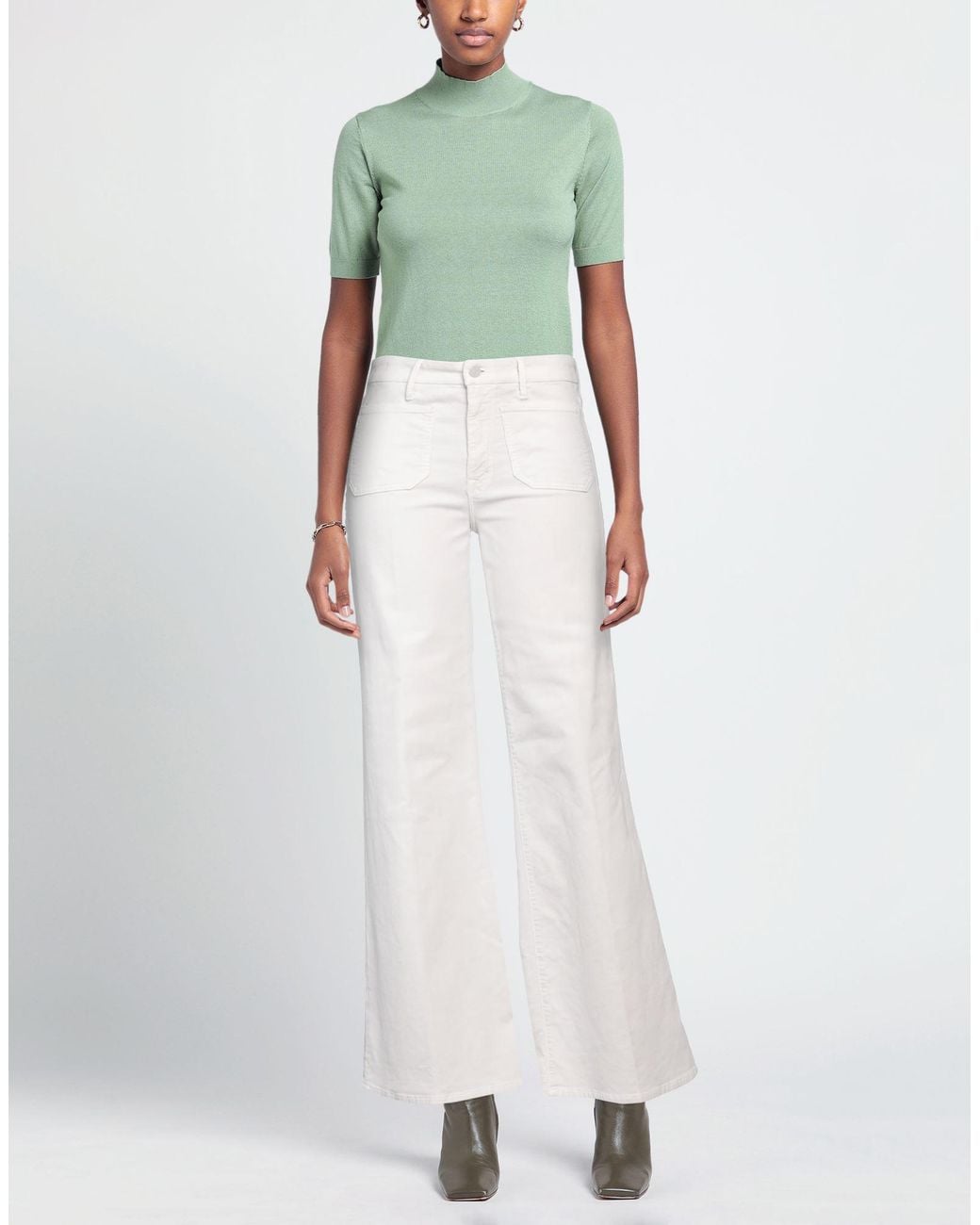 Mother White Trouser
