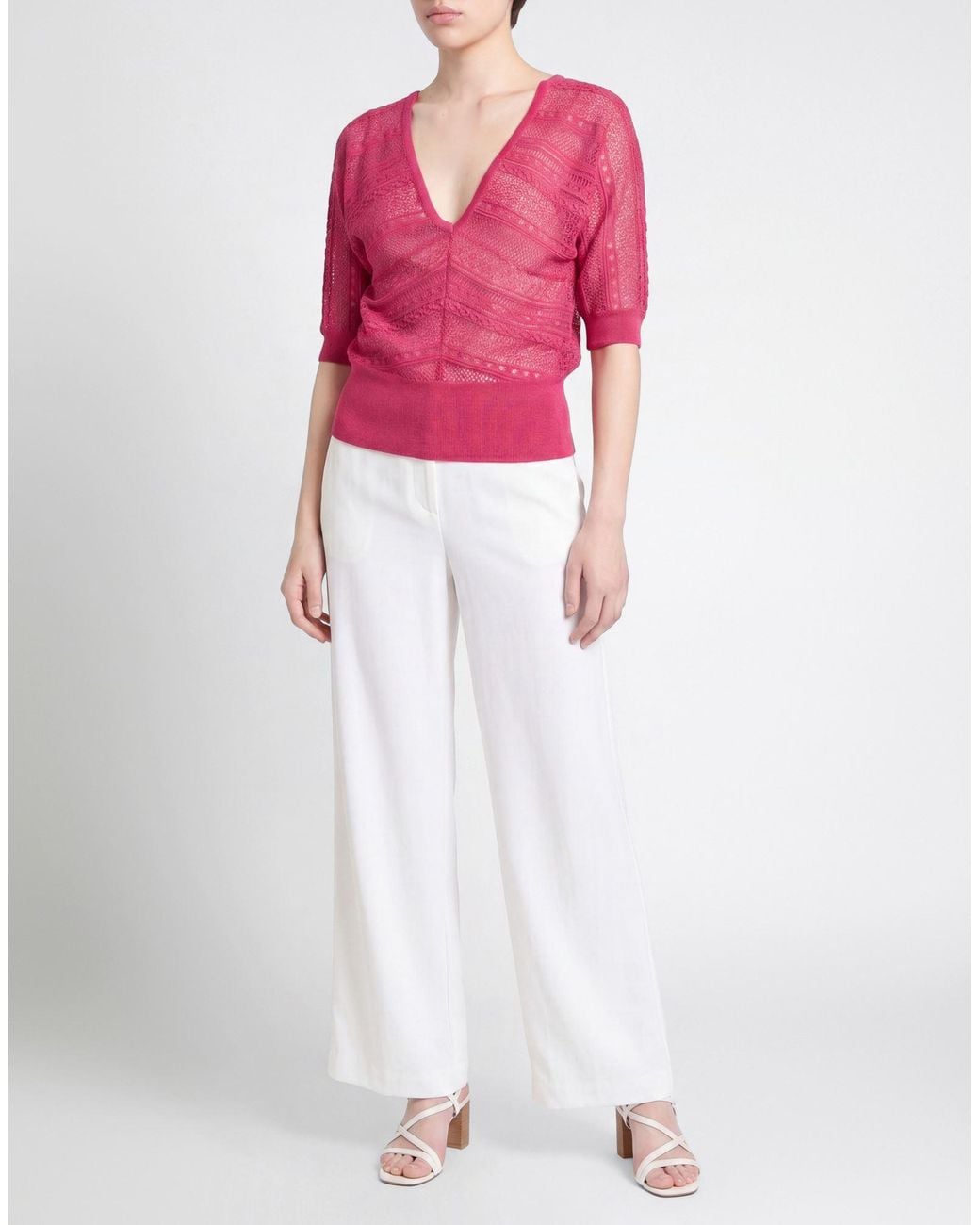 MAX&Co. Pink Fuchsia Top Viscose, Polyester, Polyamide