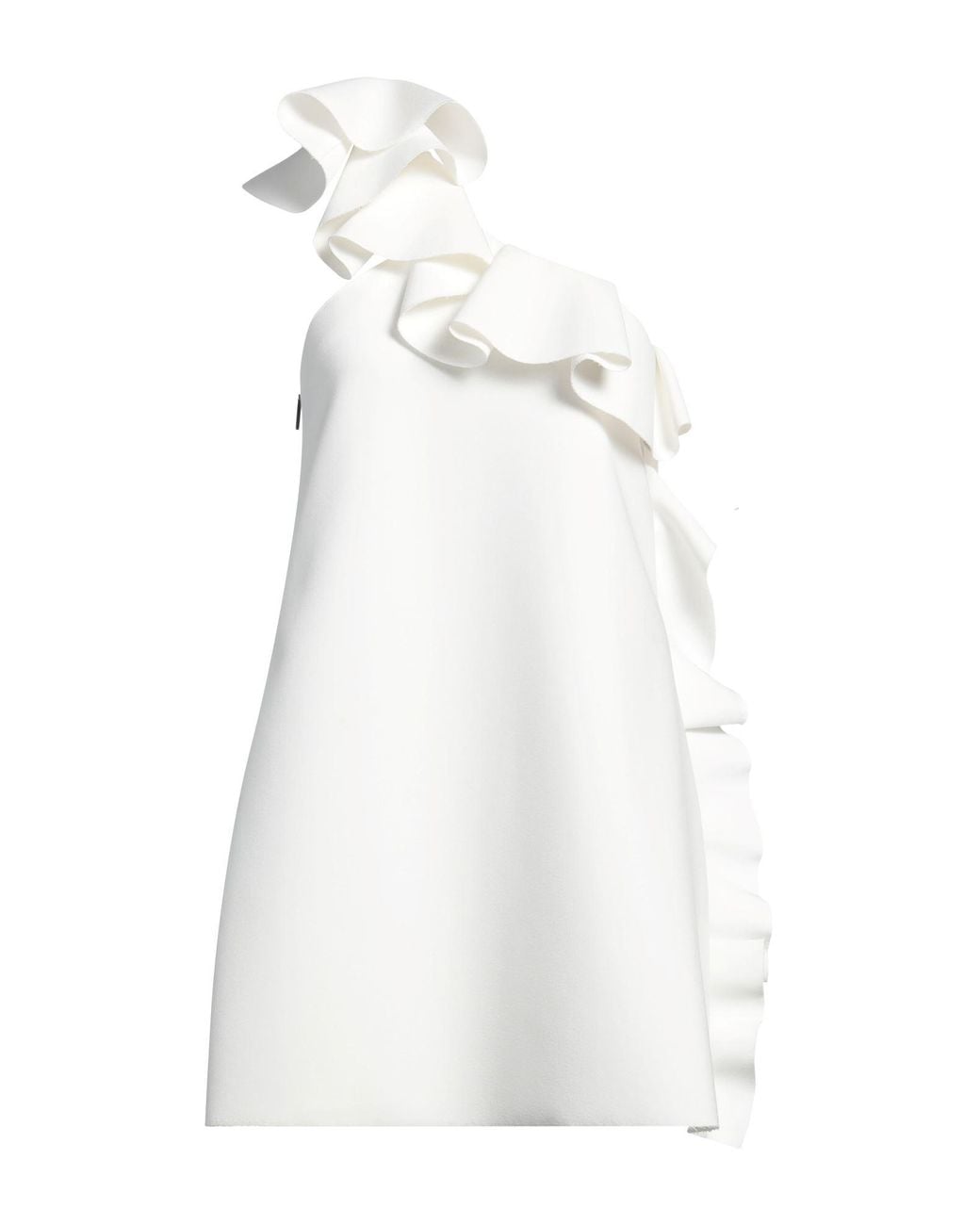 MSGM White Mini Dress Polyester, Viscose, Elastane