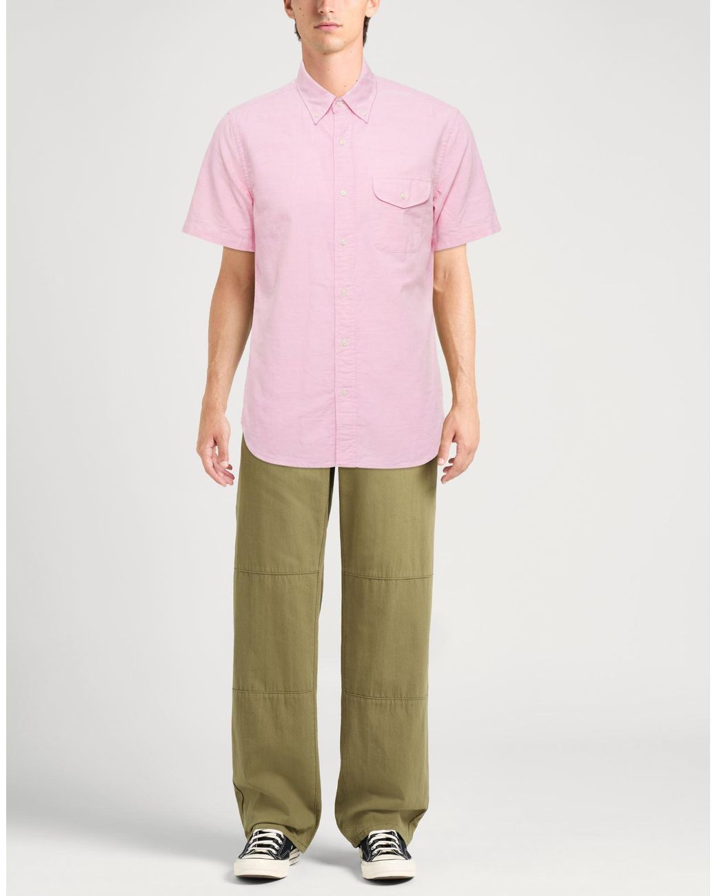 Beams Plus Pink Shirt Cotton for men