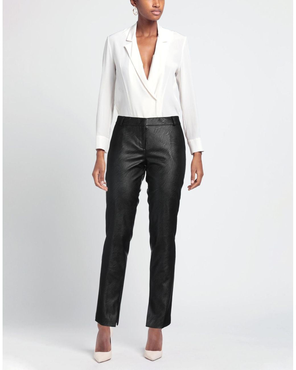 Kiltie Gray Pants Polyurethane, Viscose