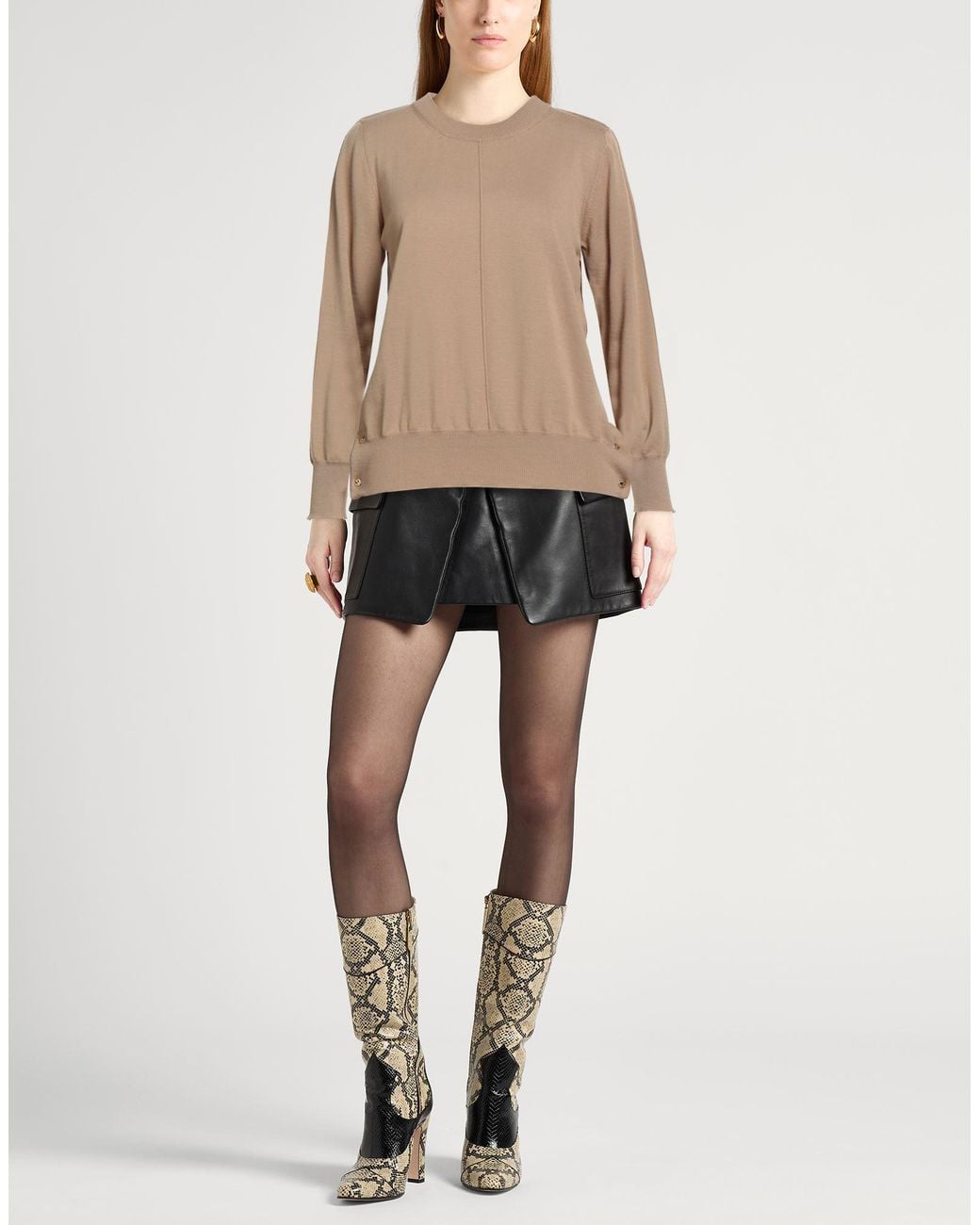 Liviana Conti Natural Sand Sweater Virgin Wool