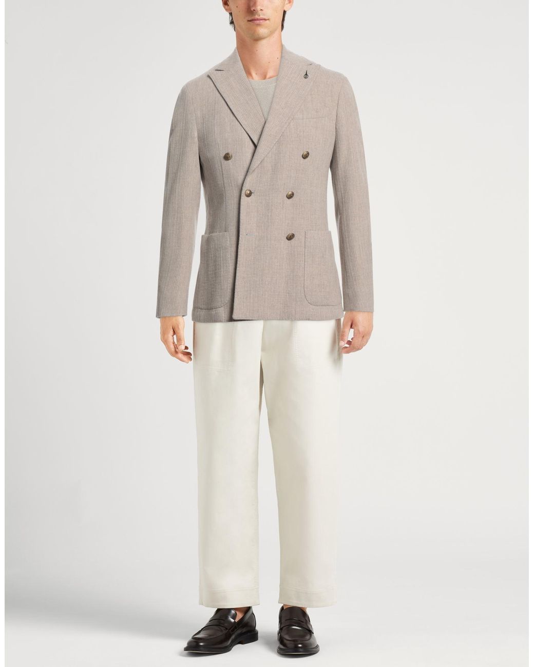 Paoloni Gray Blazer Virgin Wool, Cashmere, Elastane for men