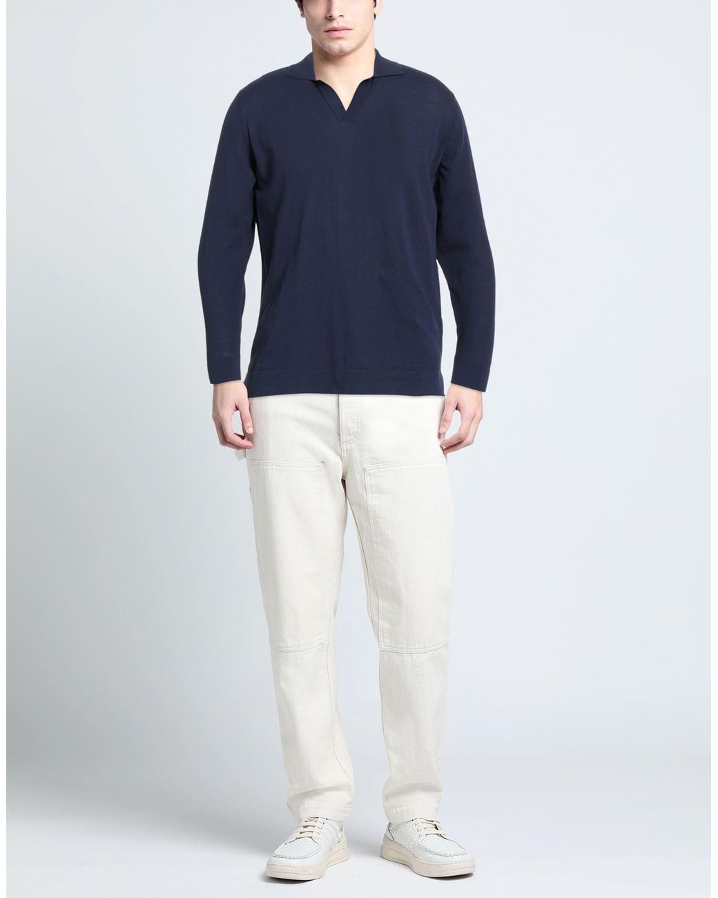 FILIPPO DE LAURENTIIS Blue Sweater Cotton for men