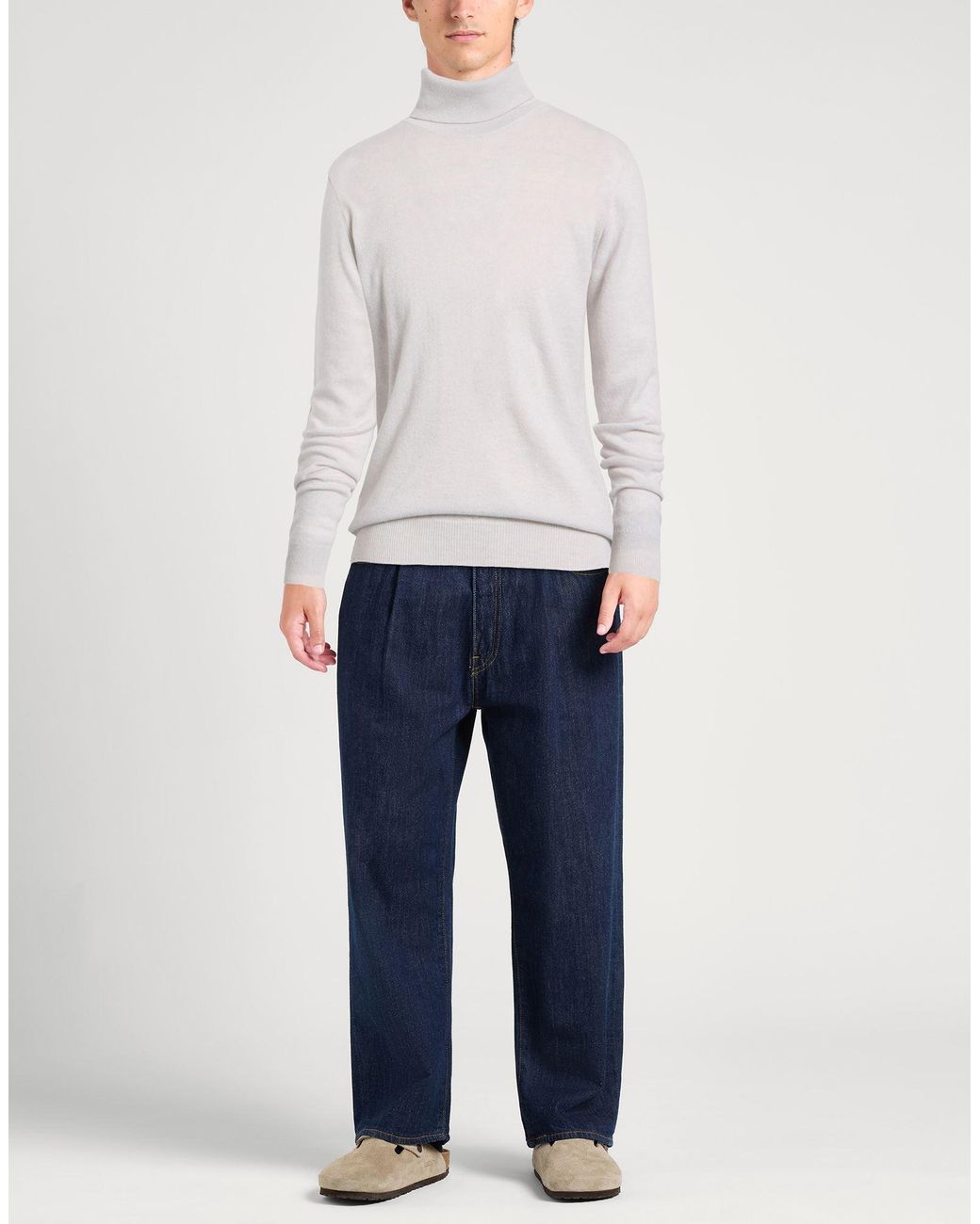 Alpha Studio White Turtleneck Wool, Cashmere for men