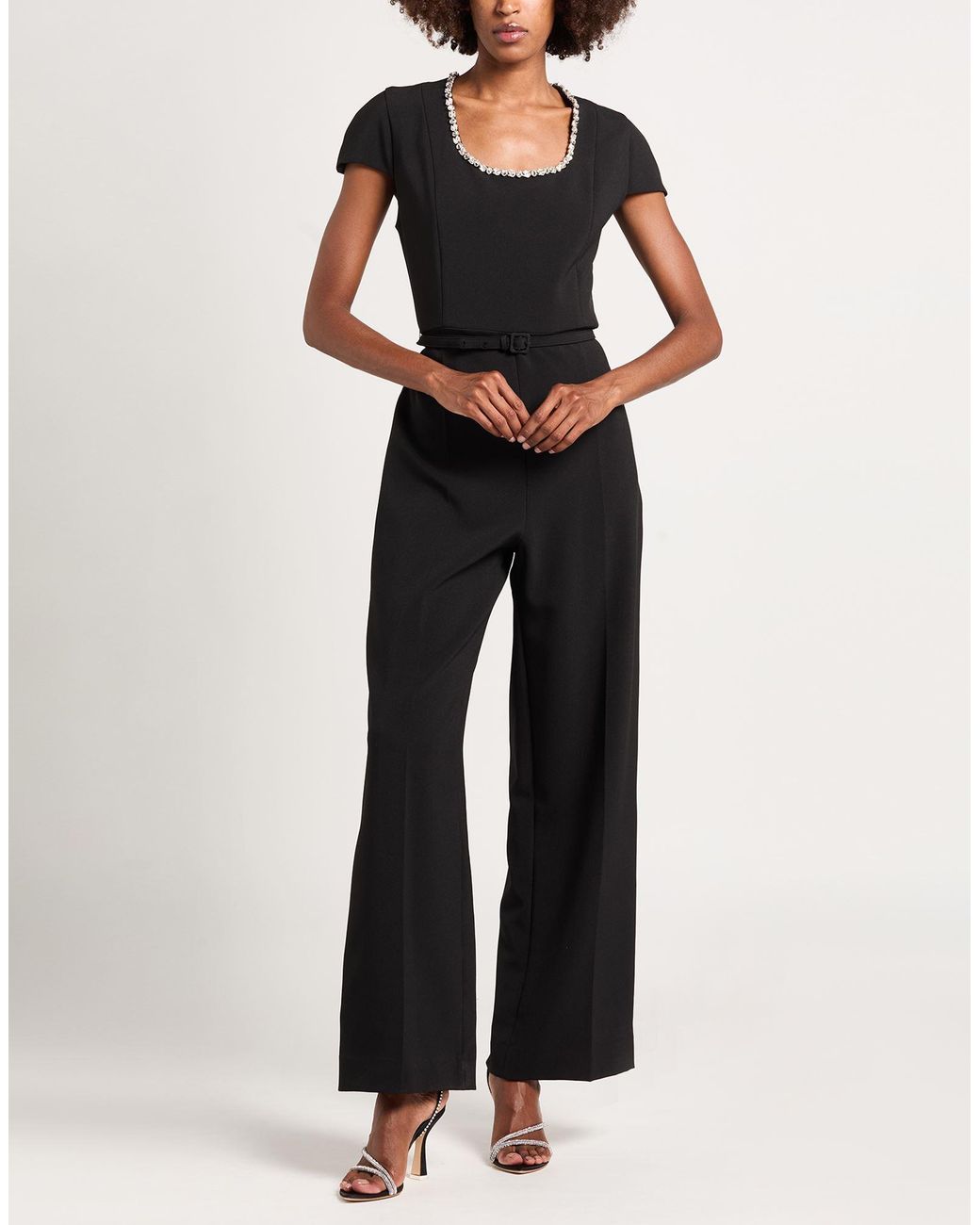 Sandro Black Jumpsuit Polyester, Elastane