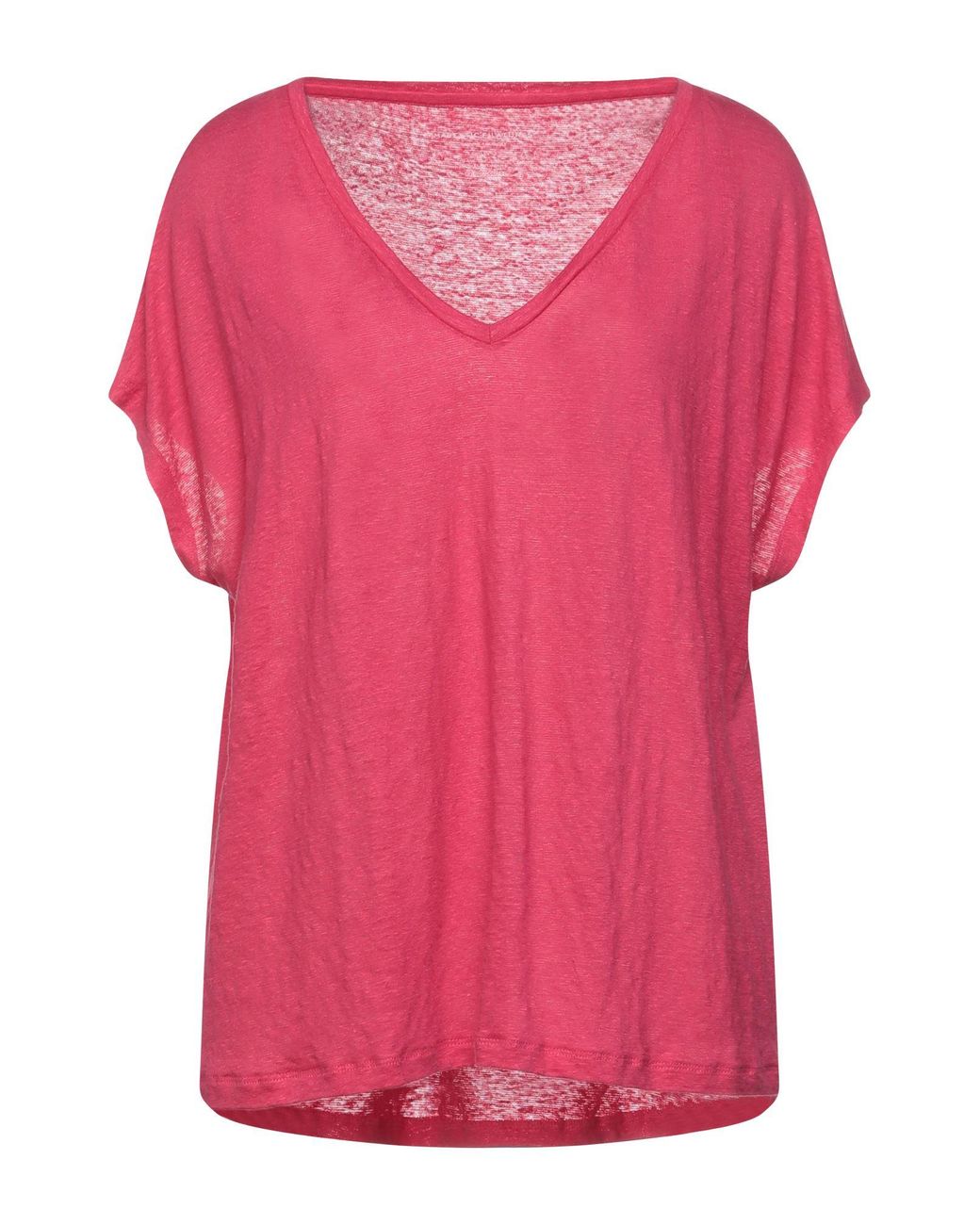 Majestic Filatures Pink Fuchsia T-Shirt Linen, Cotton