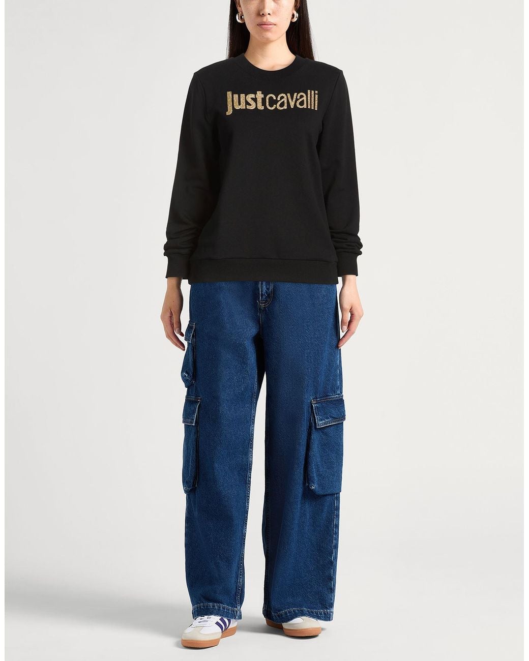 Just Cavalli Black Sweatshirt Cotton