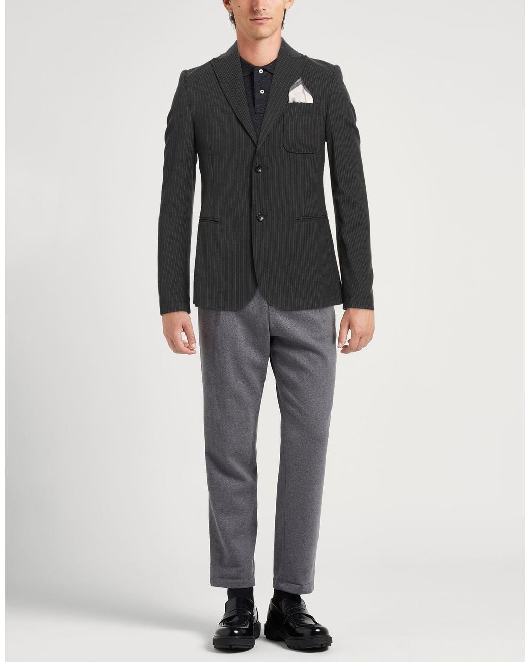 Daniele Alessandrini Black Blazer Polyester, Viscose, Elastane for men