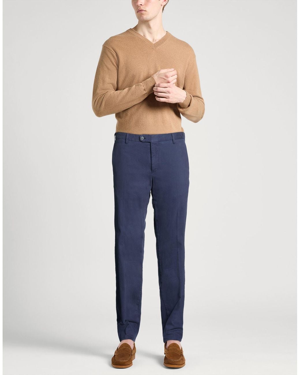 Fedeli Blue Midnight Pants Cotton, Cashmere, Elastane for men