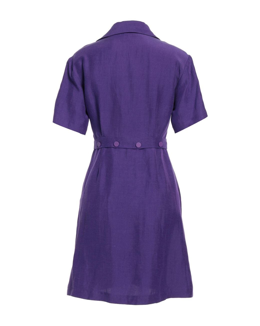Sandro Purple Mini Dress Viscose, Linen