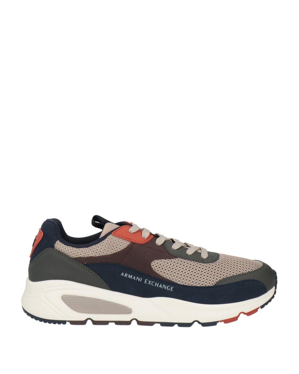 ARMANI EXCHANGE Gray Taupe Sneakers Leather, Textile Fibers for men