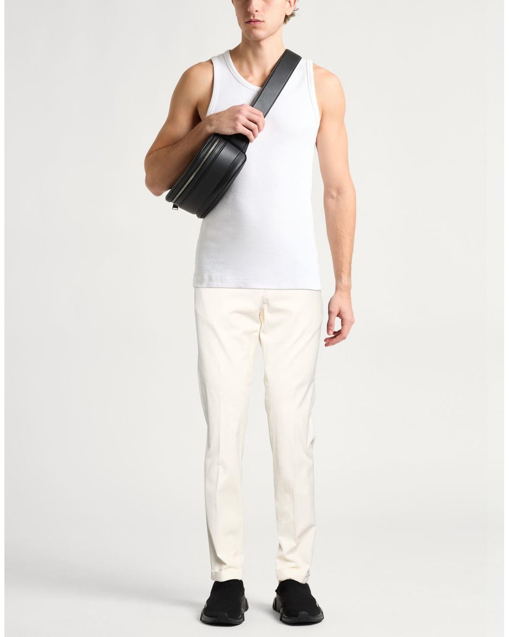 Michael Coal White Pants Cotton, Modal, Elastane for men