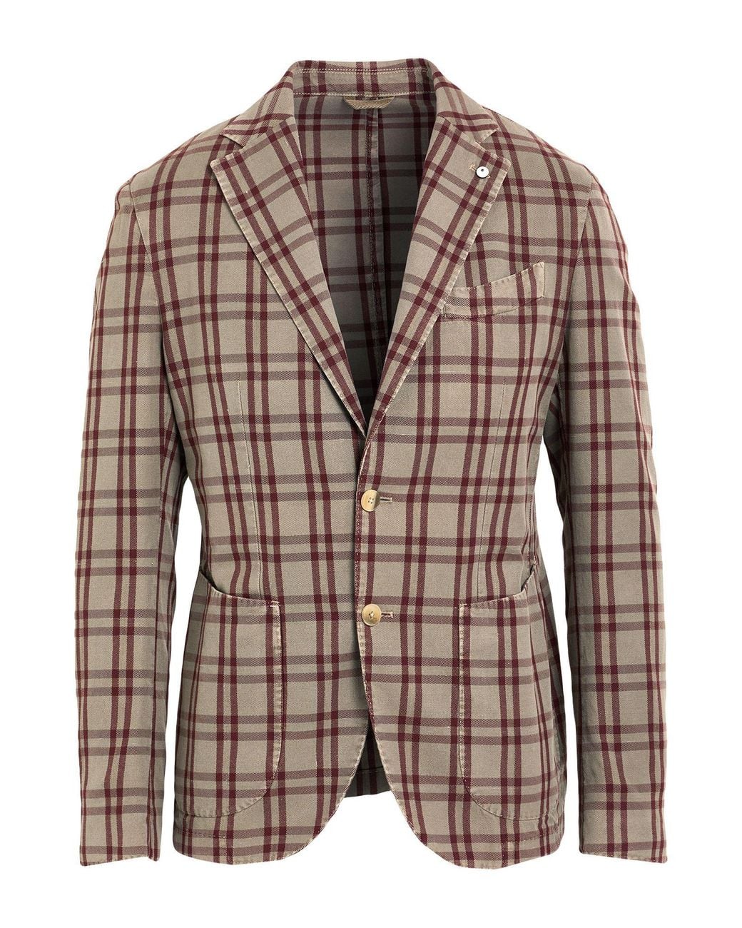 L.b.m. 1911 Brown Taupe Blazer Cotton, Linen, Silk for men