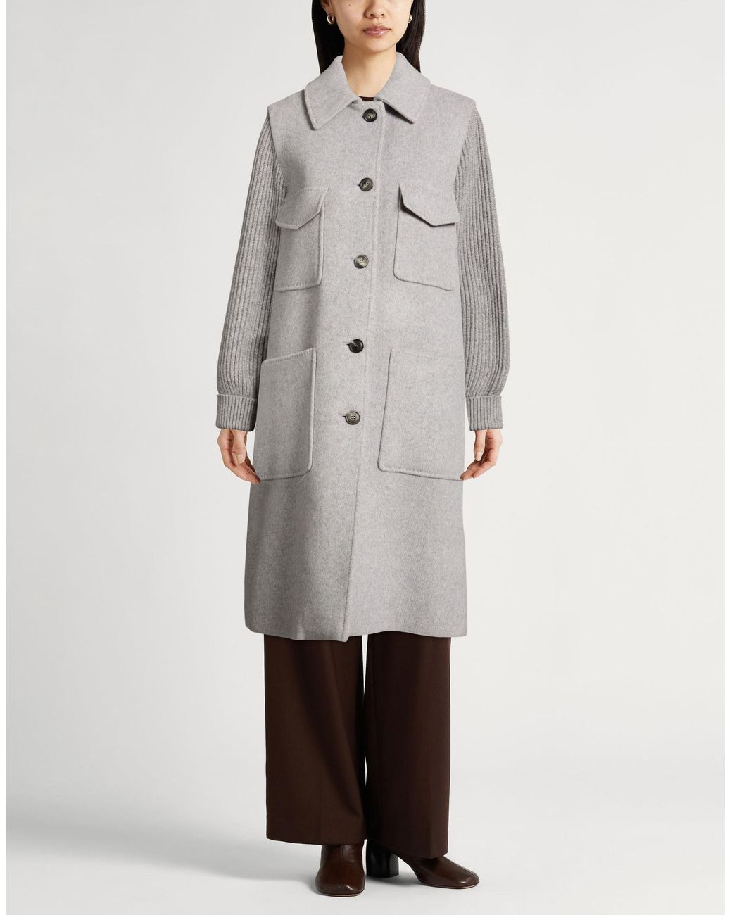 Eleventy Gray Coat Wool, Cashmere
