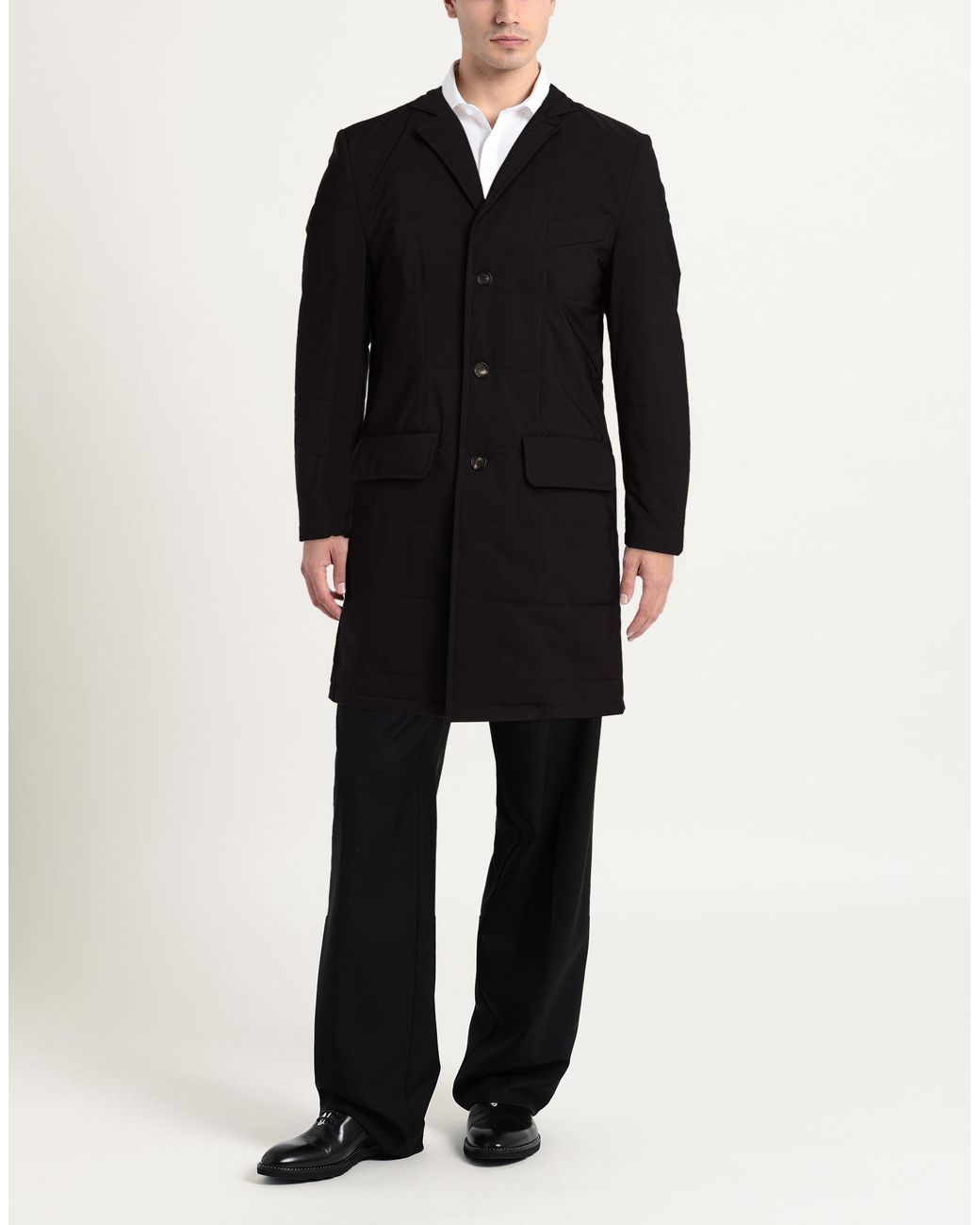 Luigi Borrelli Napoli Black Coat Polyamide, Elastane for men