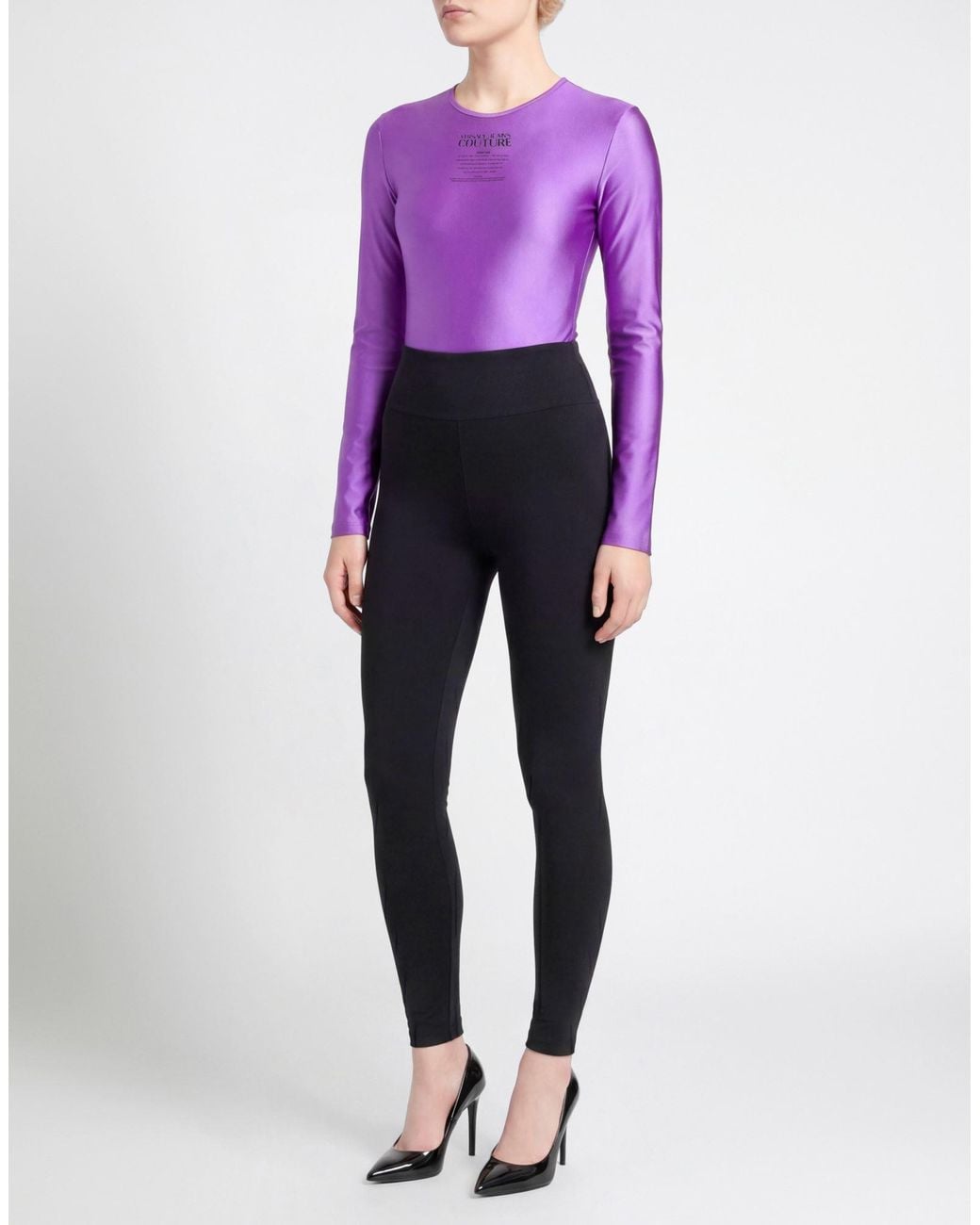 Versace Jeans Couture Purple Bodysuit Polyamide, Elastane