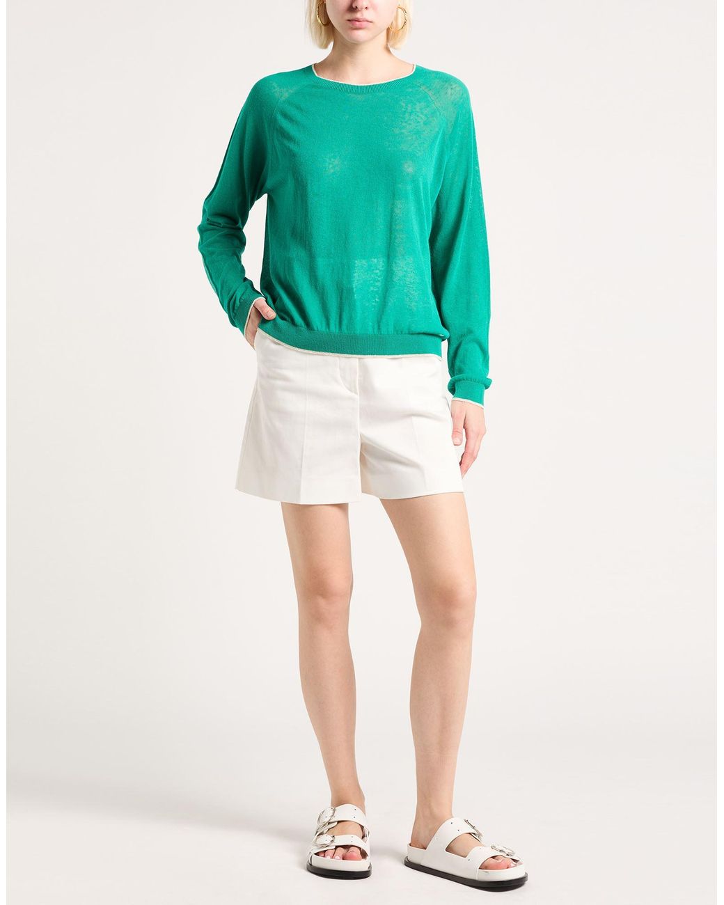 Momoní Green Sweater Cotton, Linen, Polyamide