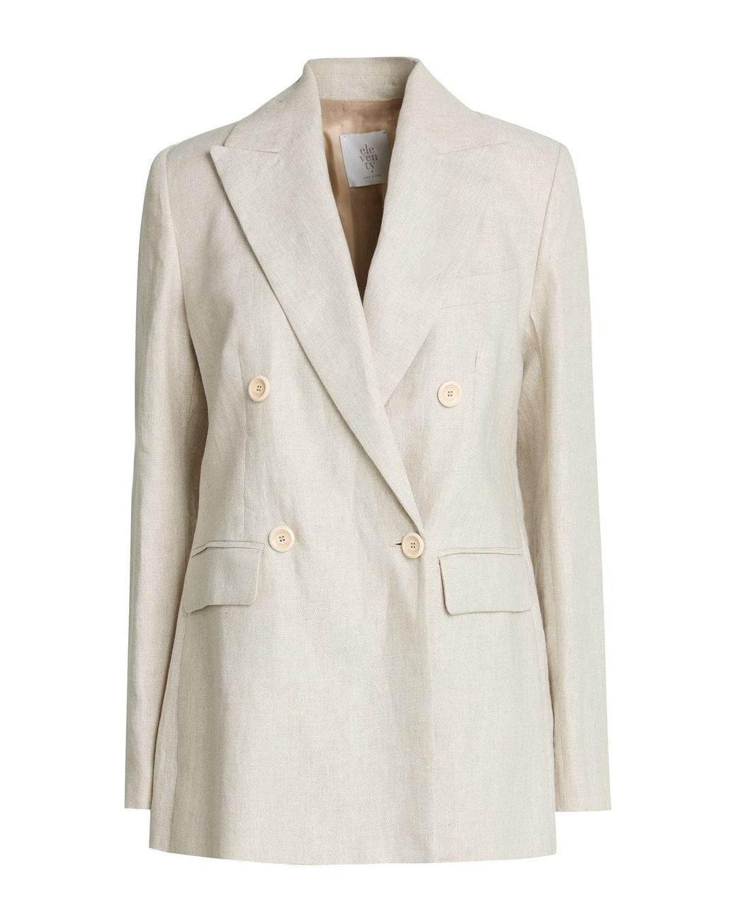 Eleventy White Blazer Linen, Acetate, Viscose