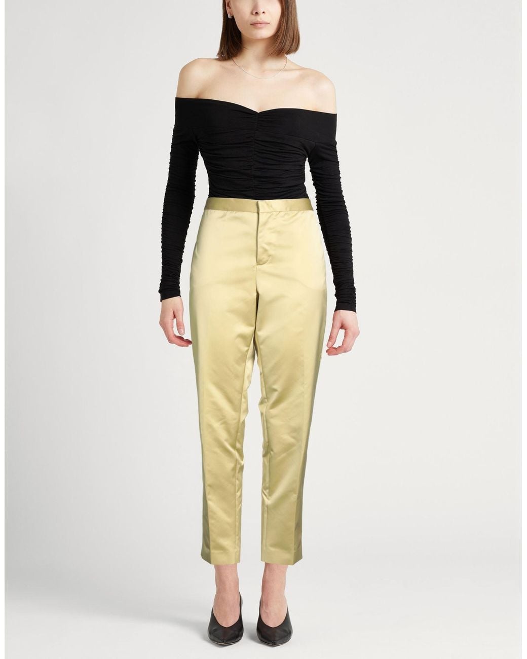 Fabiana Filippi Yellow Pastel Pants Polyester