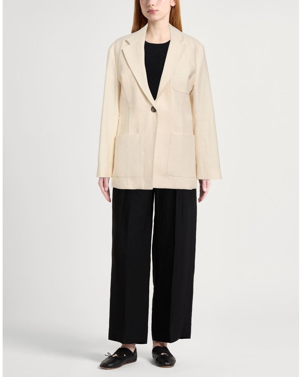 Vanessa Bruno Natural Ivory Blazer Cotton, Linen