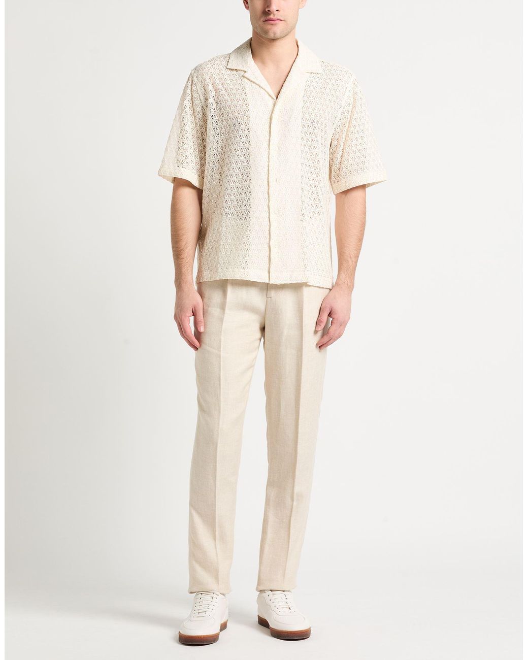 Lardini White Ivory Shirt Cotton, Polyamide for men