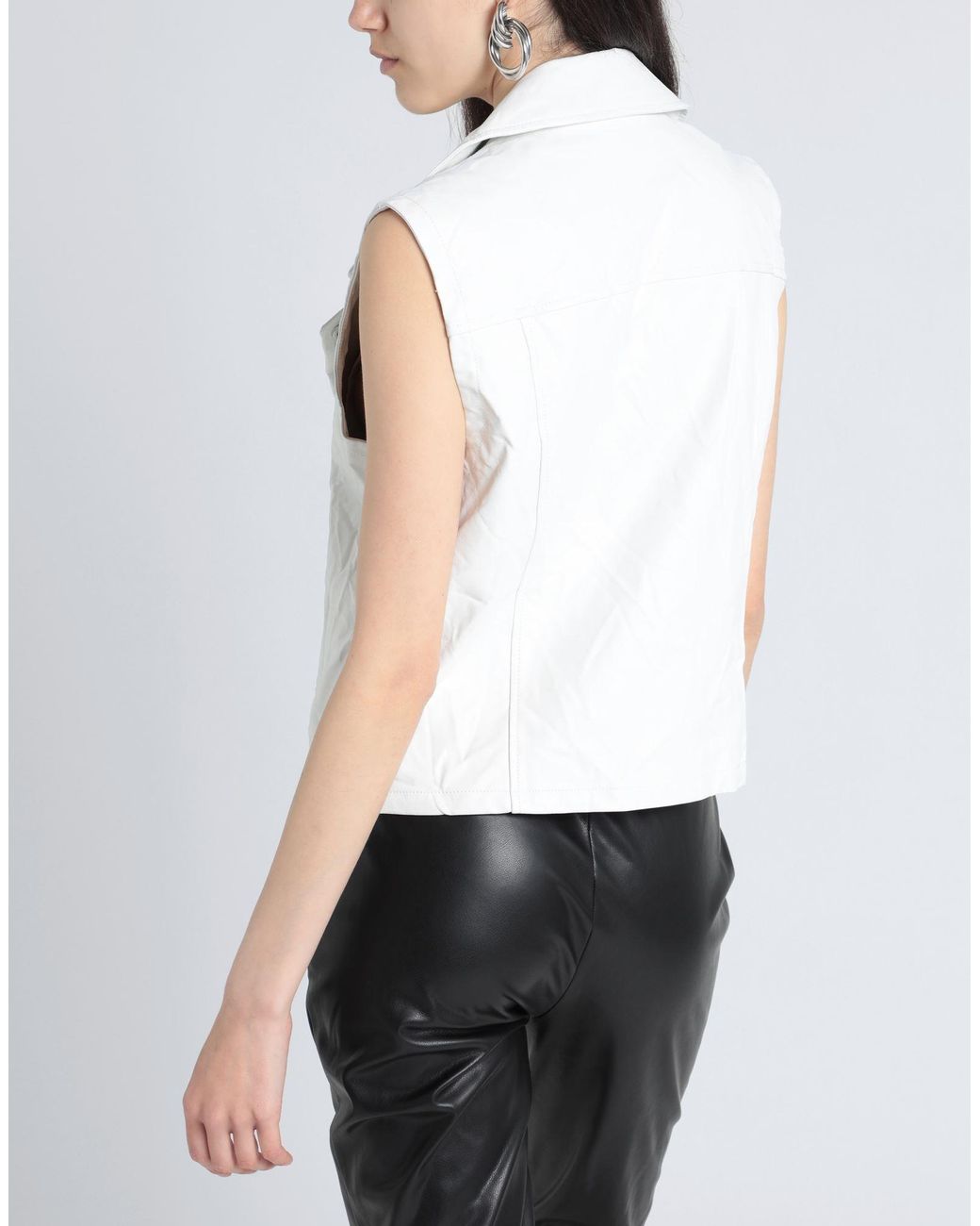 Sleeveless white deals jacket