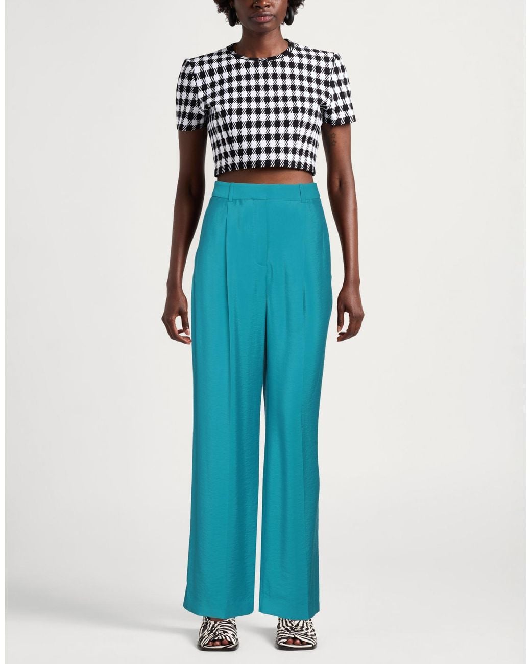 Ba&sh Blue Pants Viscose, Polyamide