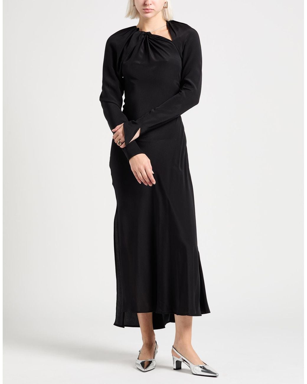 Victoria Beckham Black Maxi Dress Silk