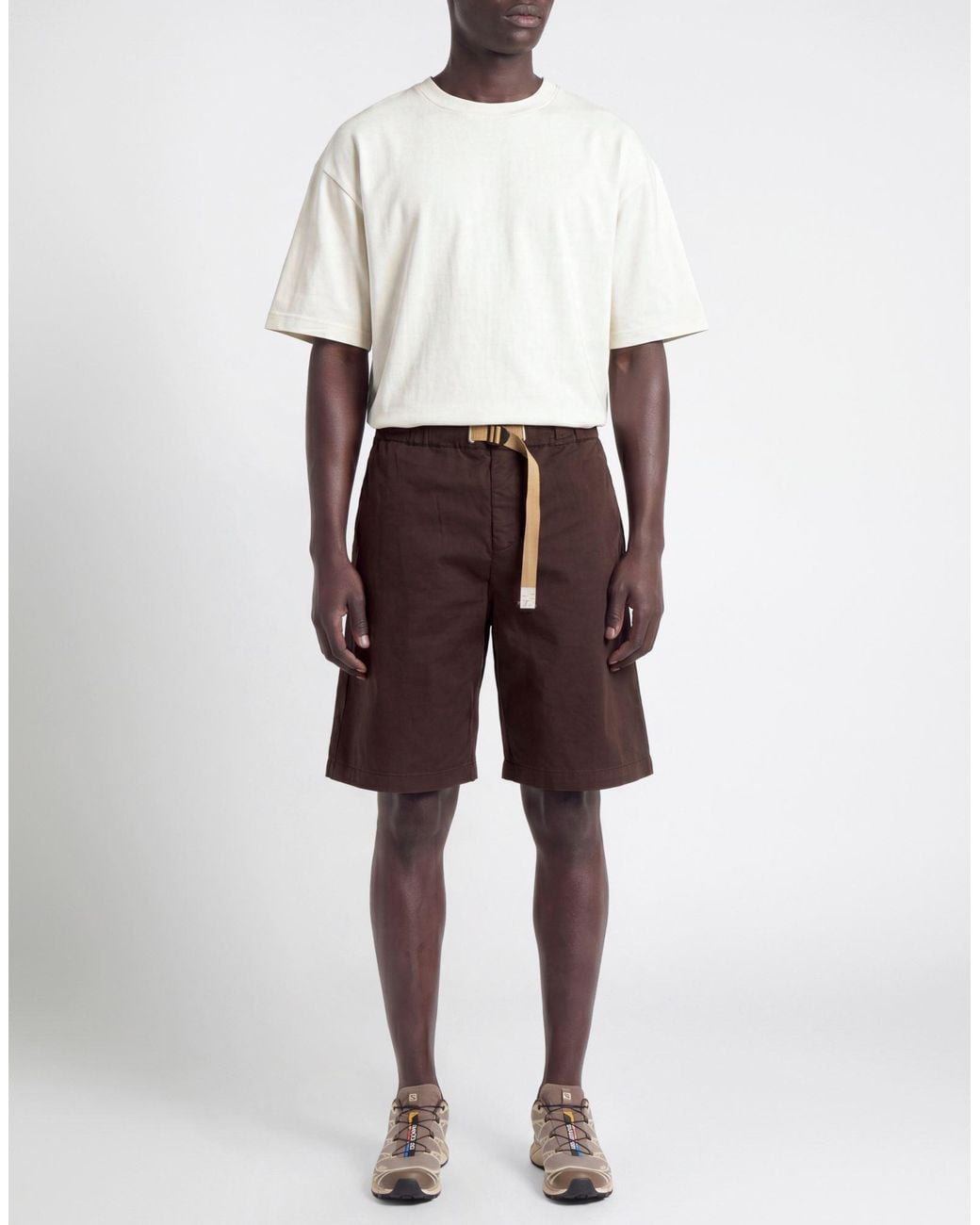 White Sand Brown Shorts & Bermuda Shorts Cotton, Elastane for men