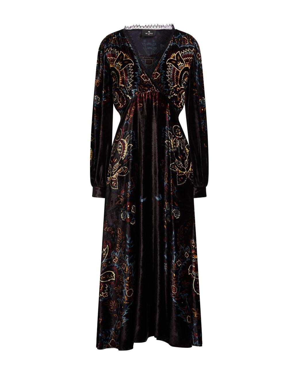 Etro Black Midi Dress Viscose, Silk, Cotton, Polyester