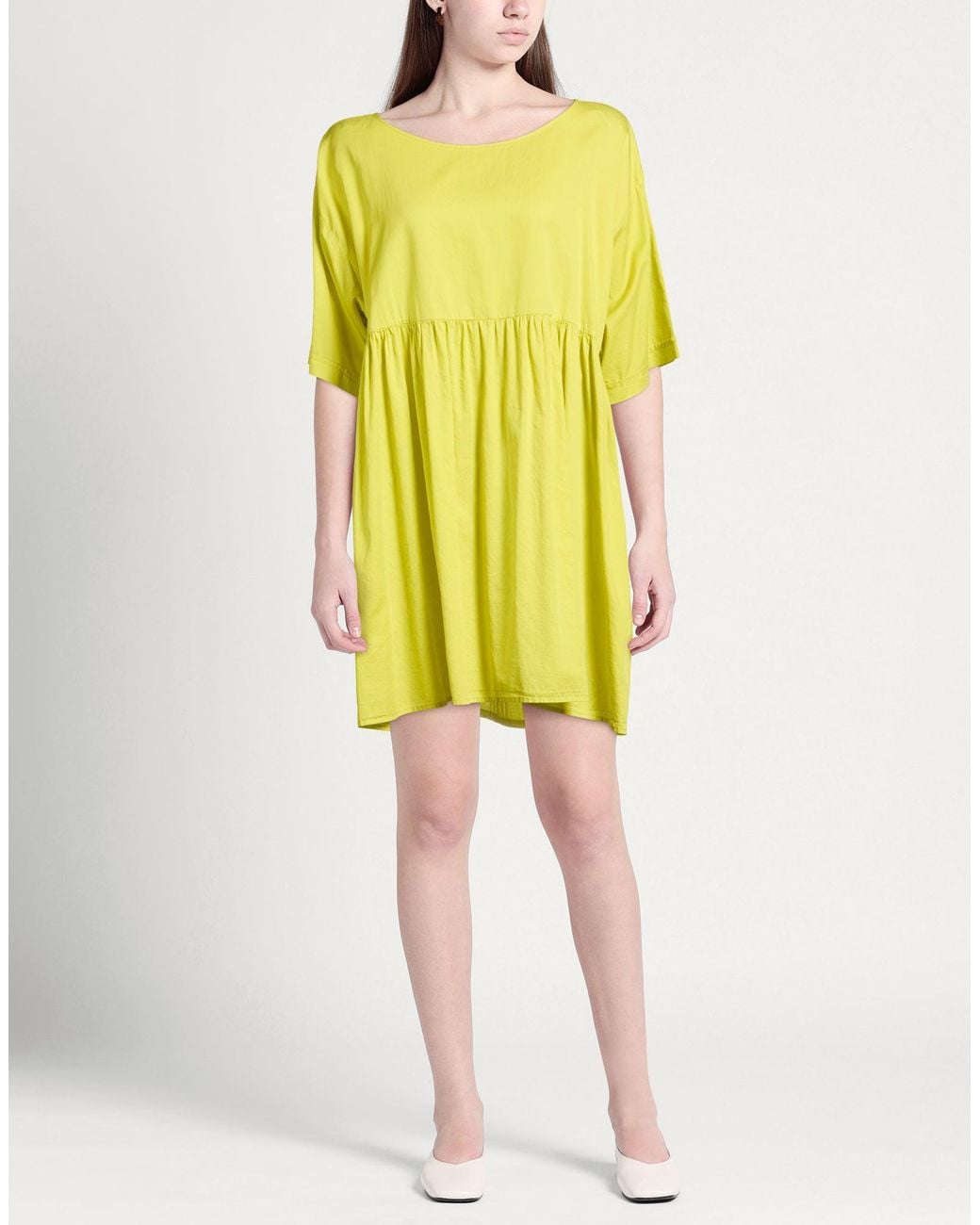 ALESSIA SANTI Yellow Mini Dress Cotton