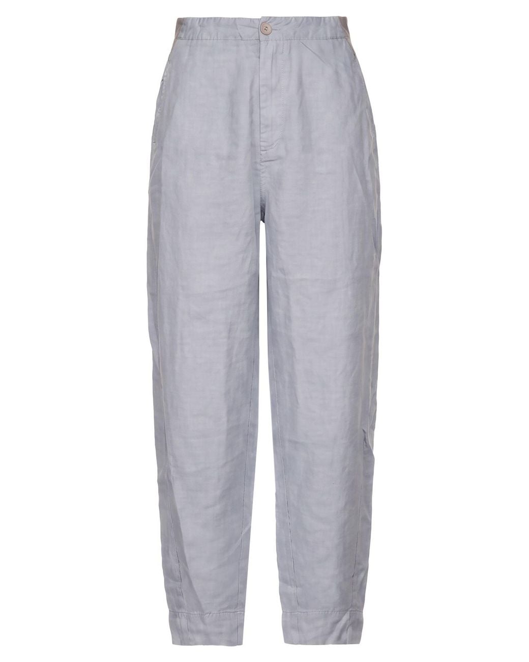 European Culture Gray Pants Rayon, Viscose, Cotton, Linen, Elastane