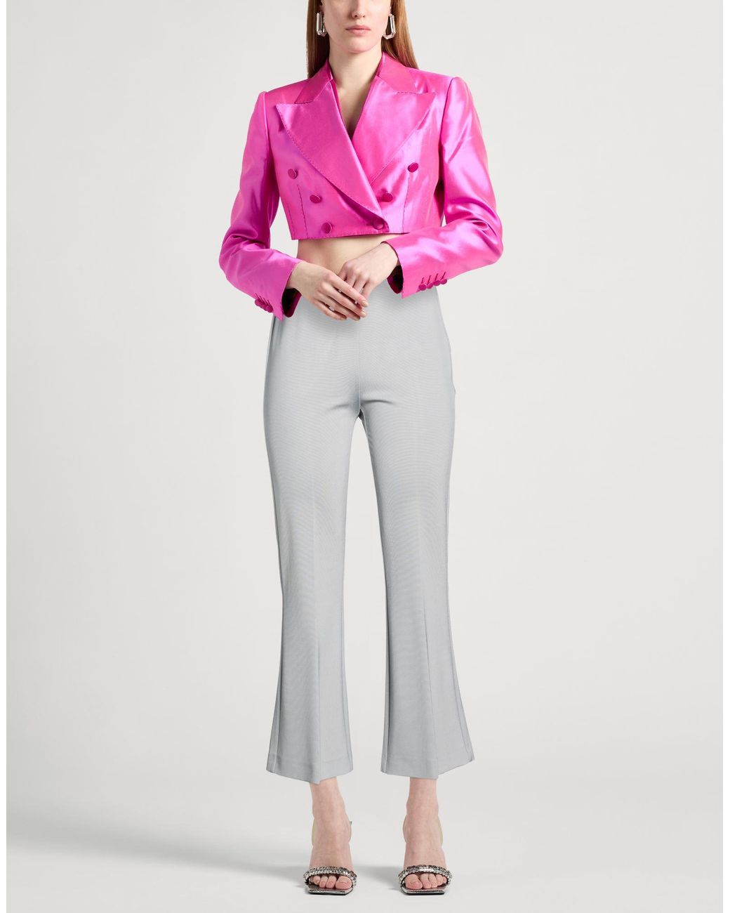 Liviana Conti Gray Pants Viscose, Polyamide, Elastane