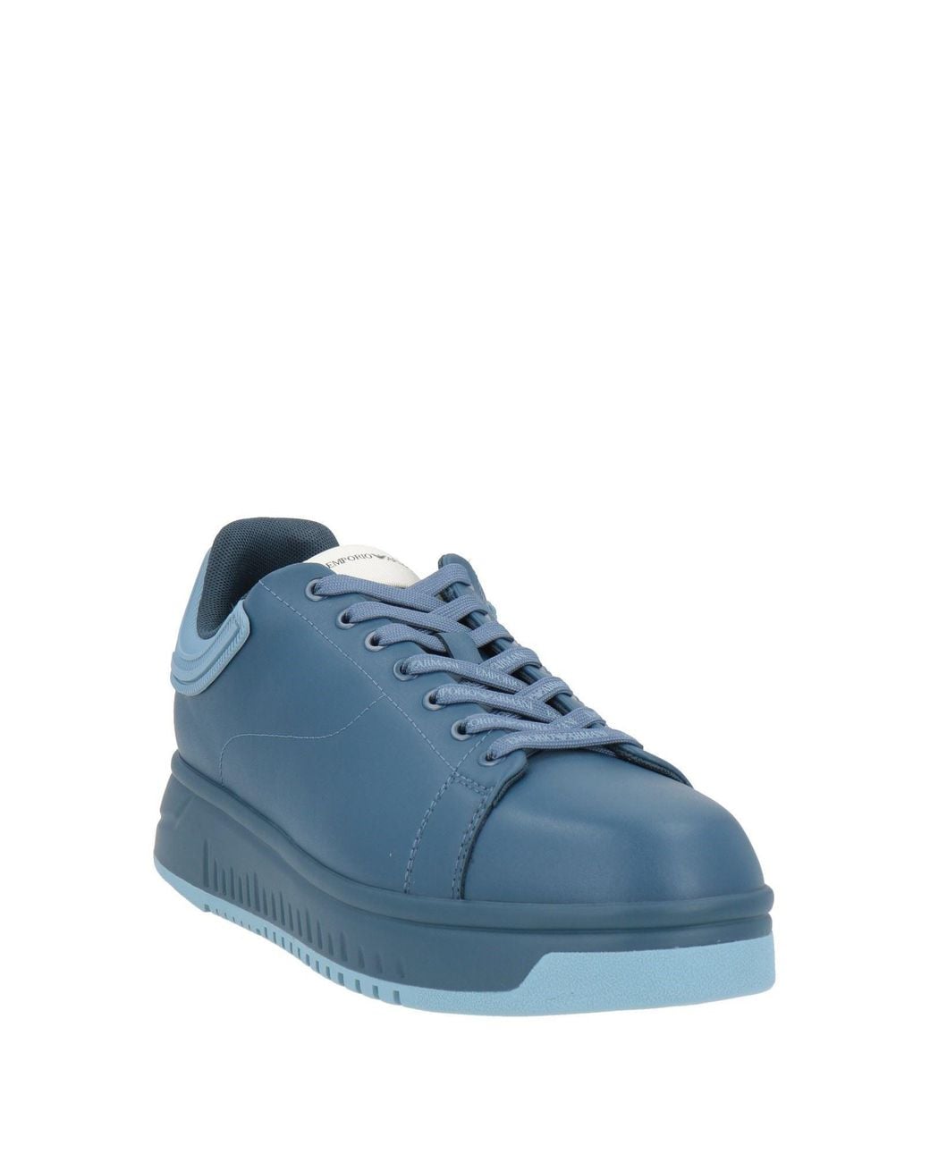 Emporio Armani Blue Sneakers Leather, Synthetic Material for men