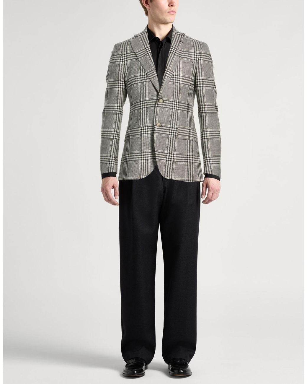 Tombolini Gray Blazer Wool, Silk, Linen for men
