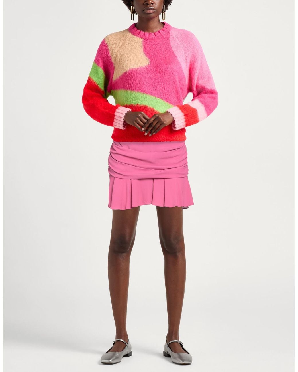 Patrizia Pepe Pink Fuchsia Mini Skirt Viscose